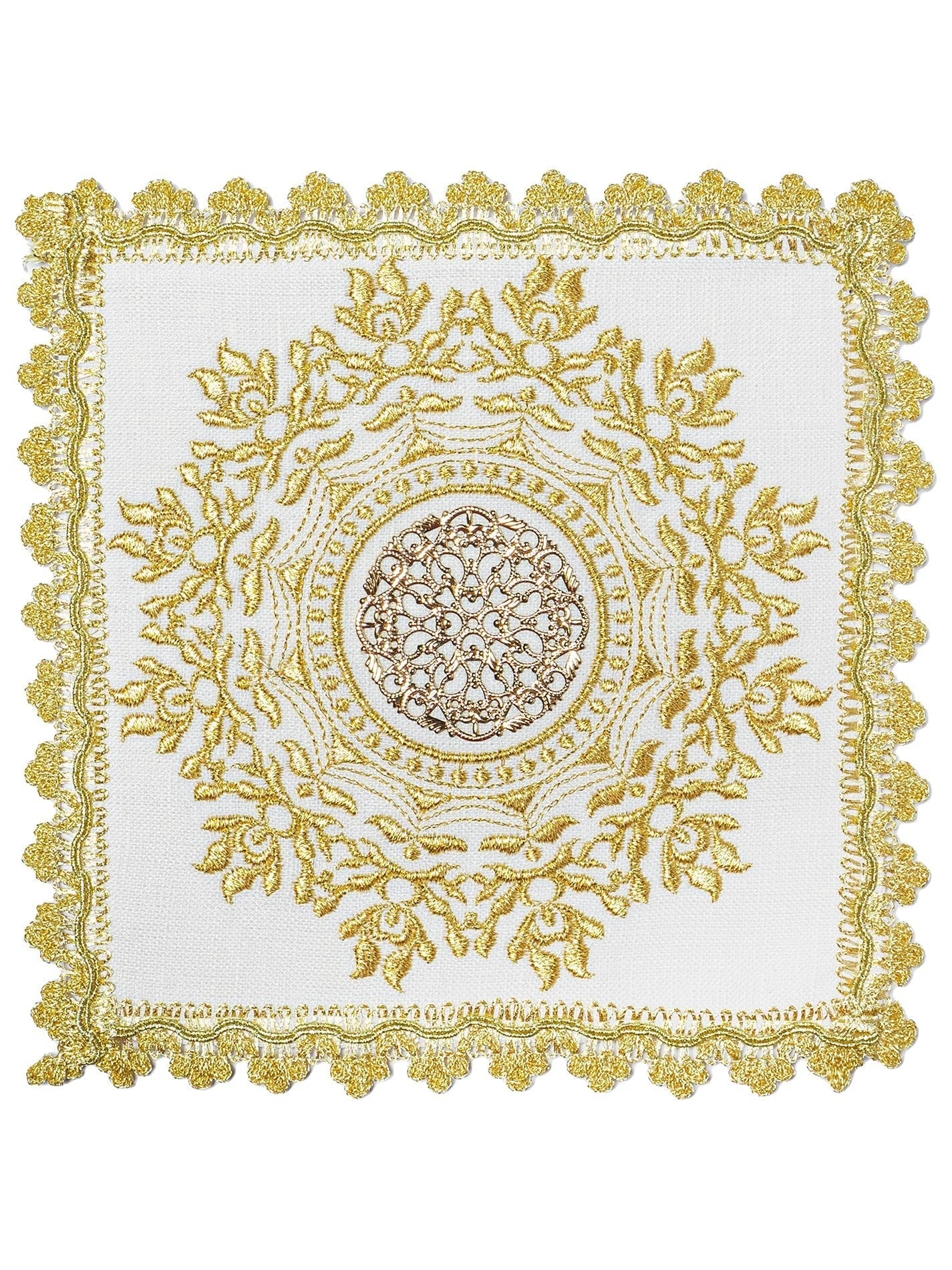 Chalice Linen Set with metal gold cross and IHS embroidery - Image 3