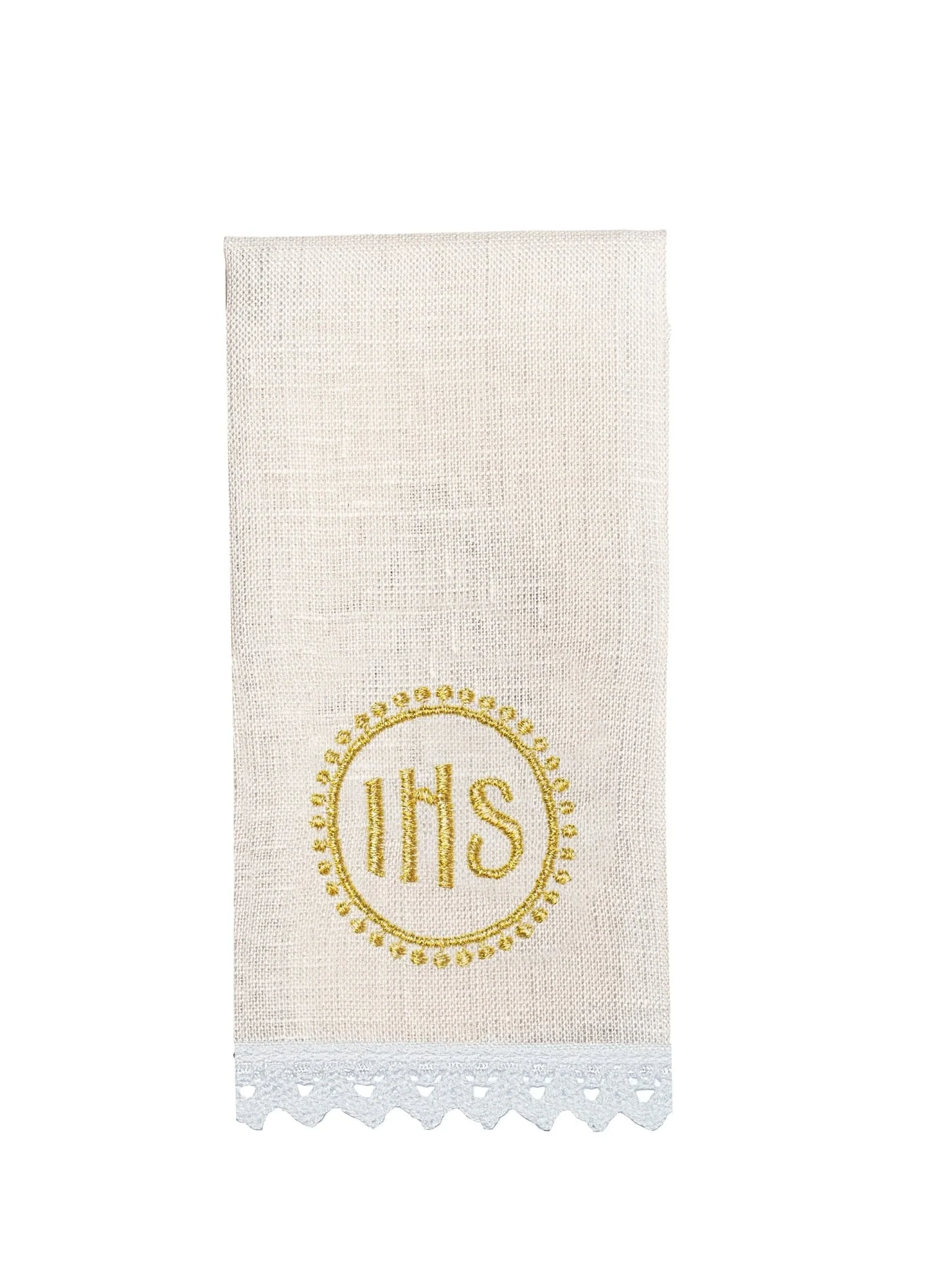 Chalice Linen Set with metal gold cross and IHS embroidery - Image 4