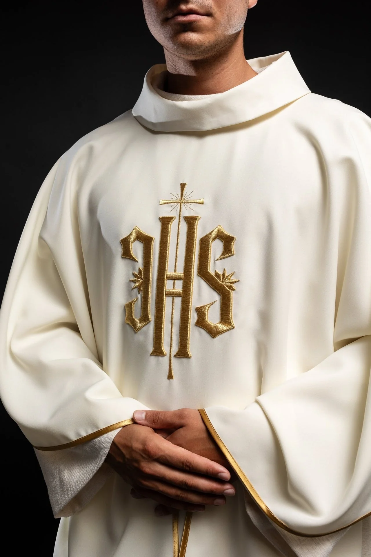 Chasuble with 3D embroidery IHS symbol - Image 3