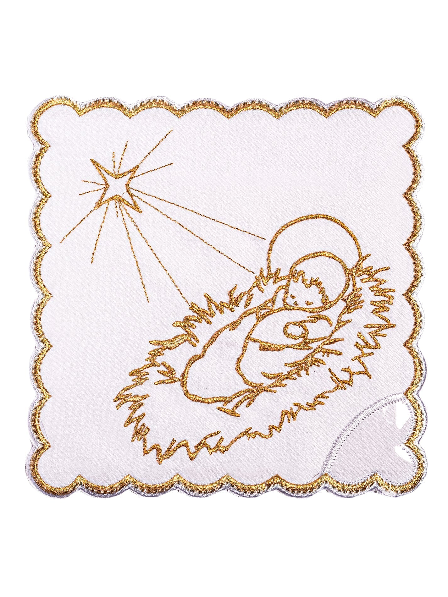 Christmas chalice linens set with embroidered Jesus child - Image 3