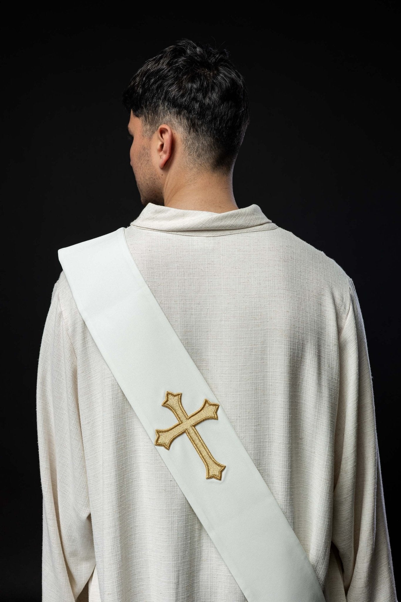 Ecru Deacon stole with a Cross - Image 5