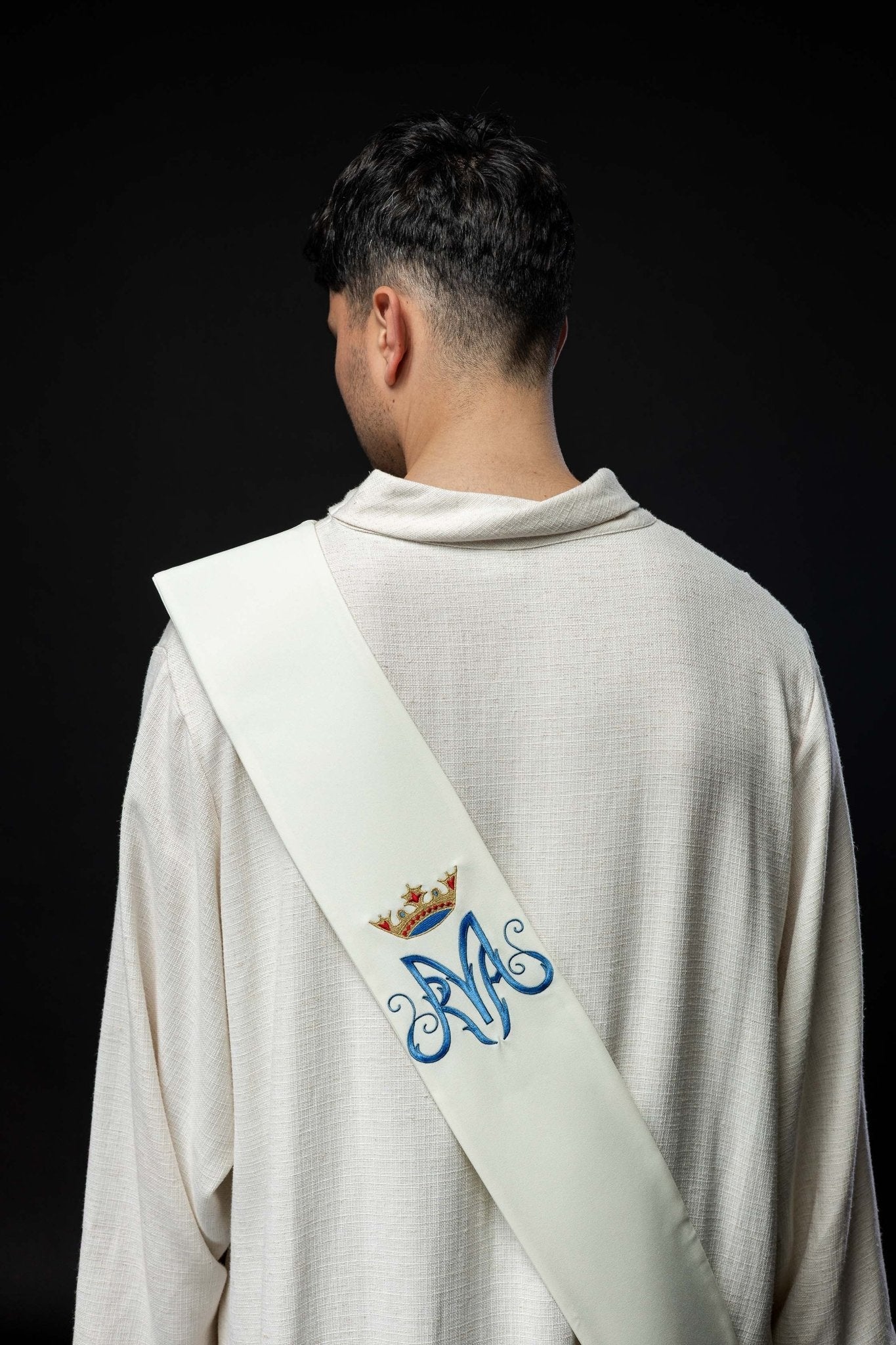 Ecru Deacon stole with Marian embroidery - Image 5