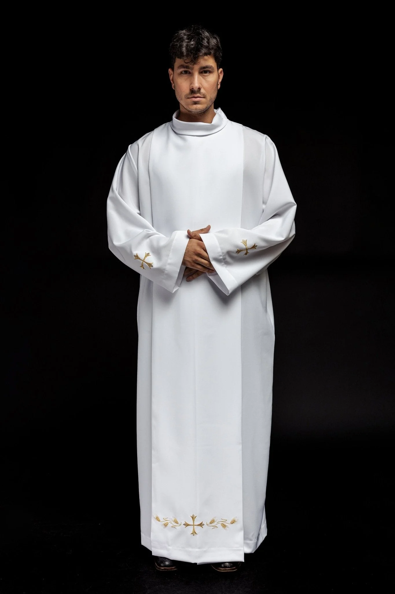 Embroidered cleric alb with collar - Image 5