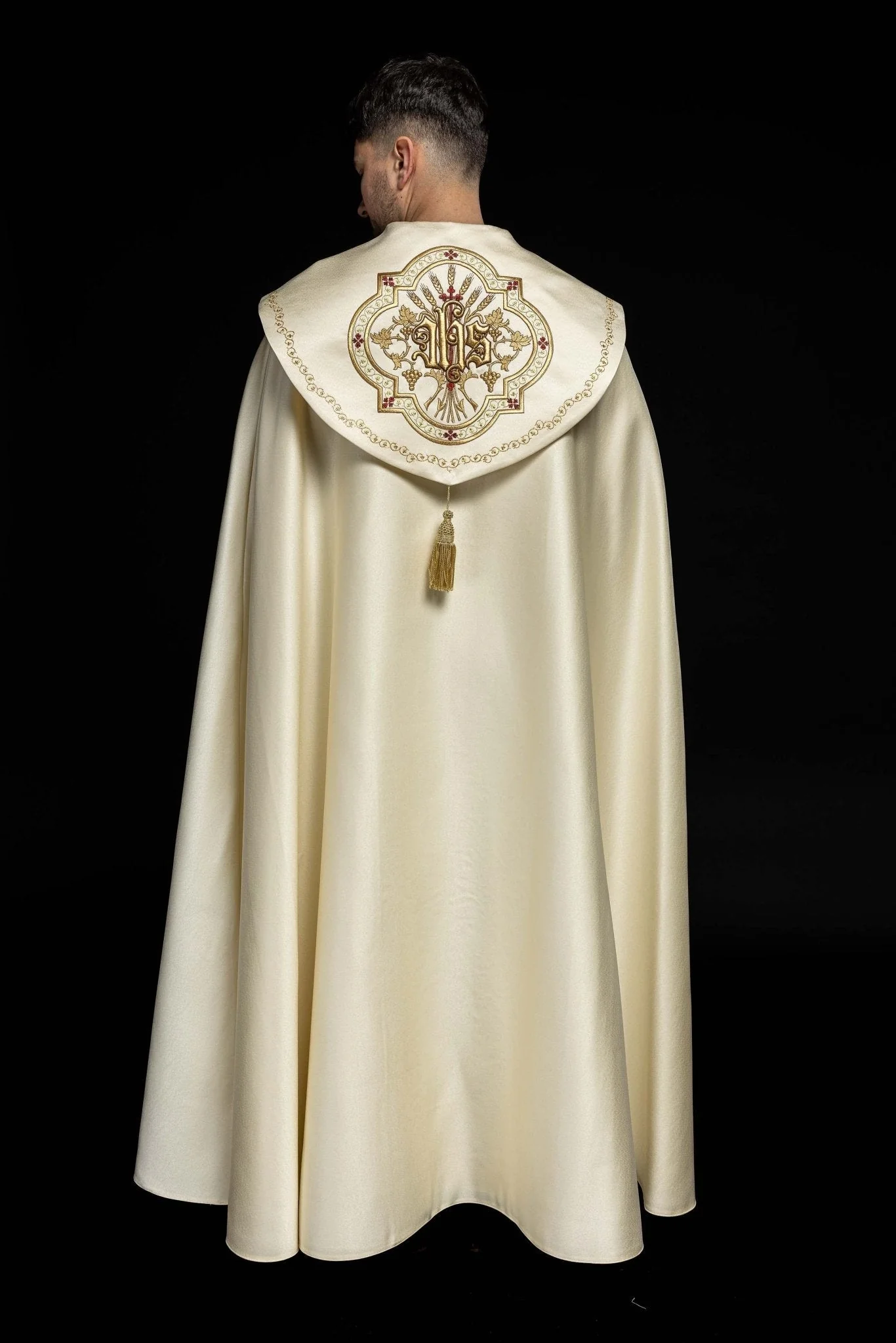 Liturgical cope with gold IHS motif - Image 9