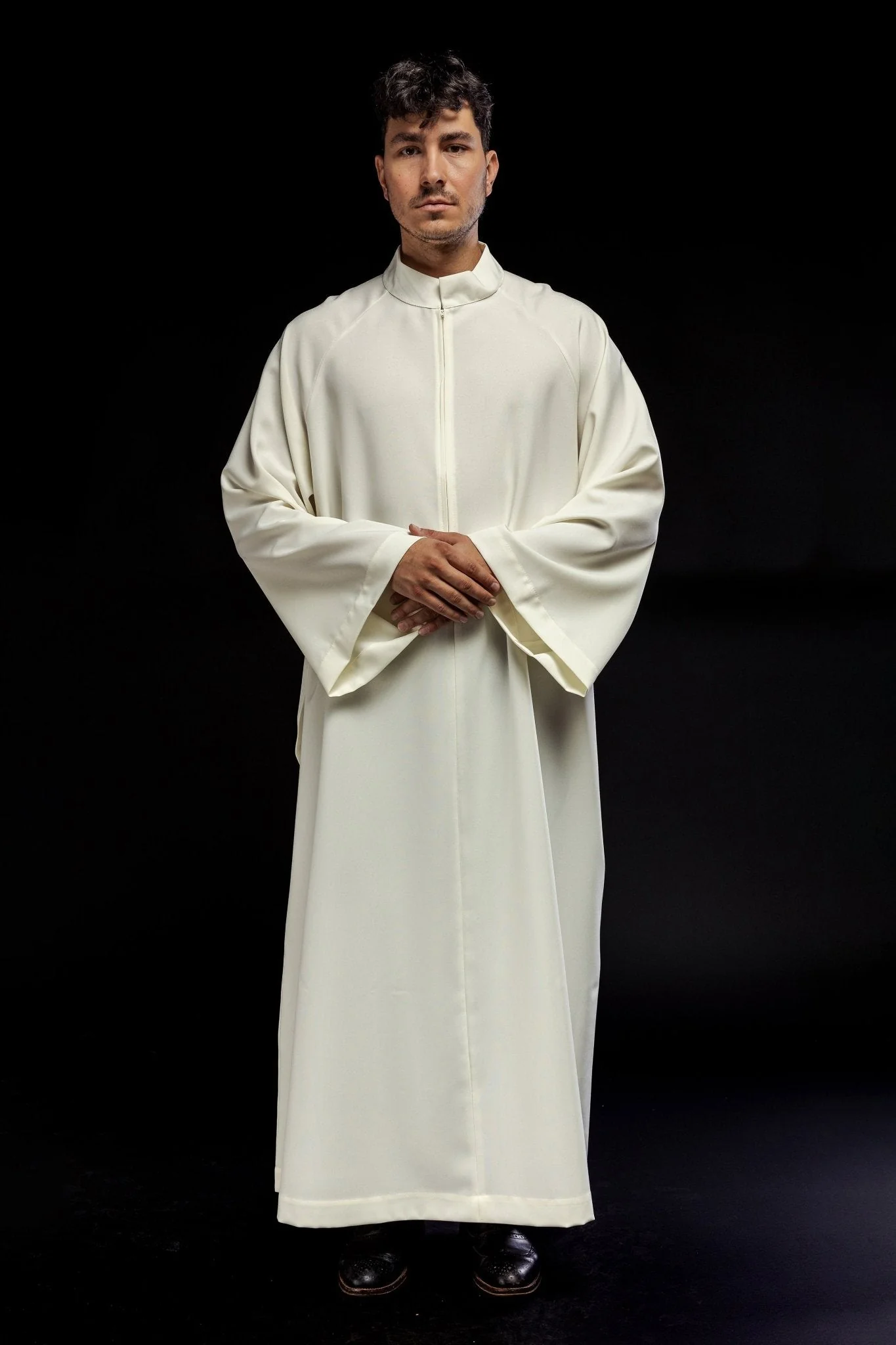 Priest alb in ecru with front zipper - Image 5