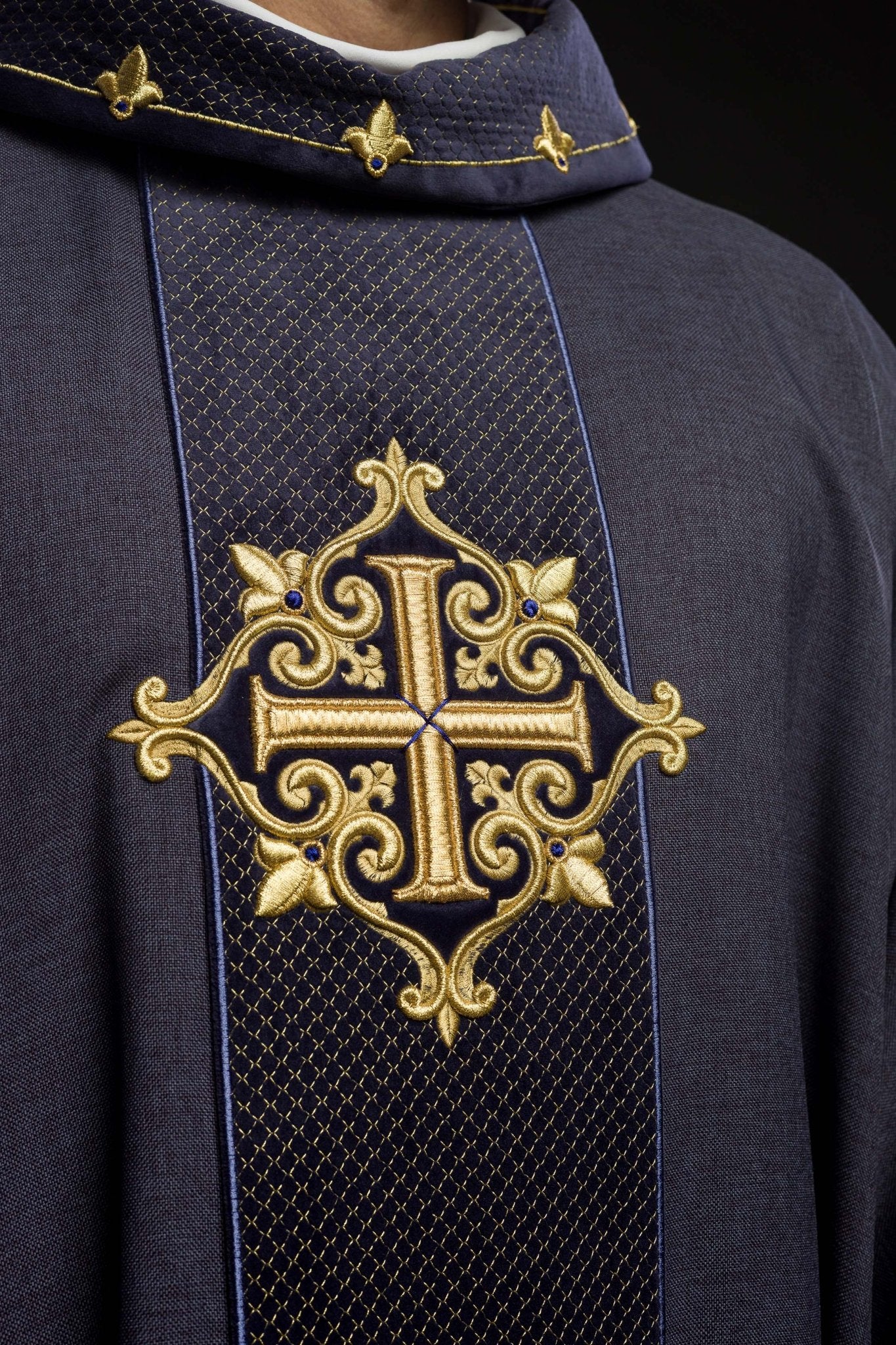 Purple Chasuble with Embroidered Cross Symbol - Image 3