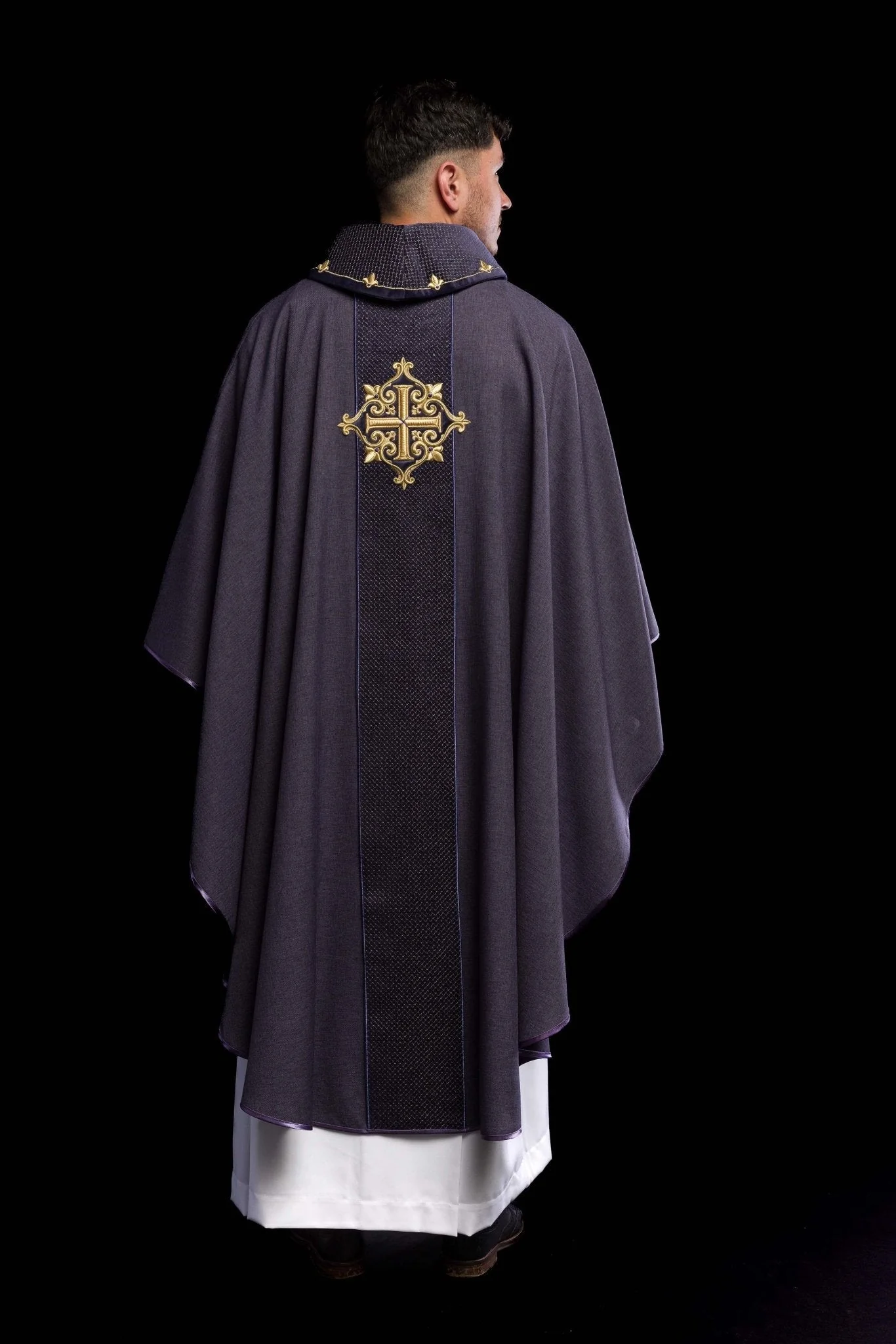 Purple Chasuble with Embroidered Cross Symbol - Image 7