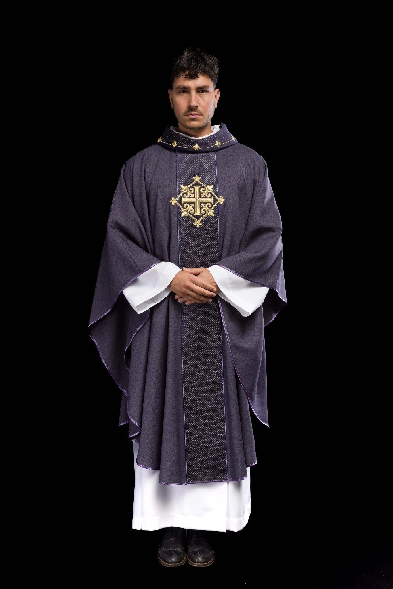 Purple Chasuble with Embroidered Cross Symbol - Image 8