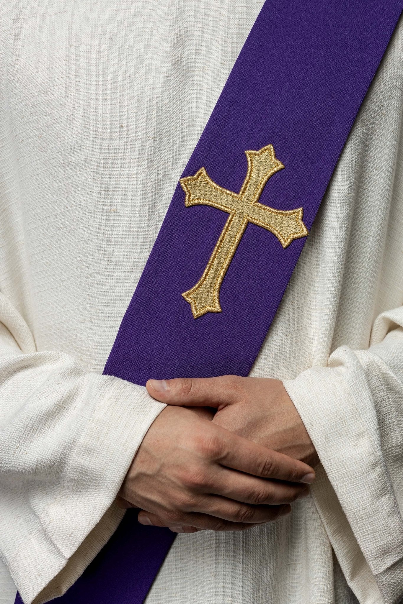 Purple Deacon stole with a Cross - Image 3