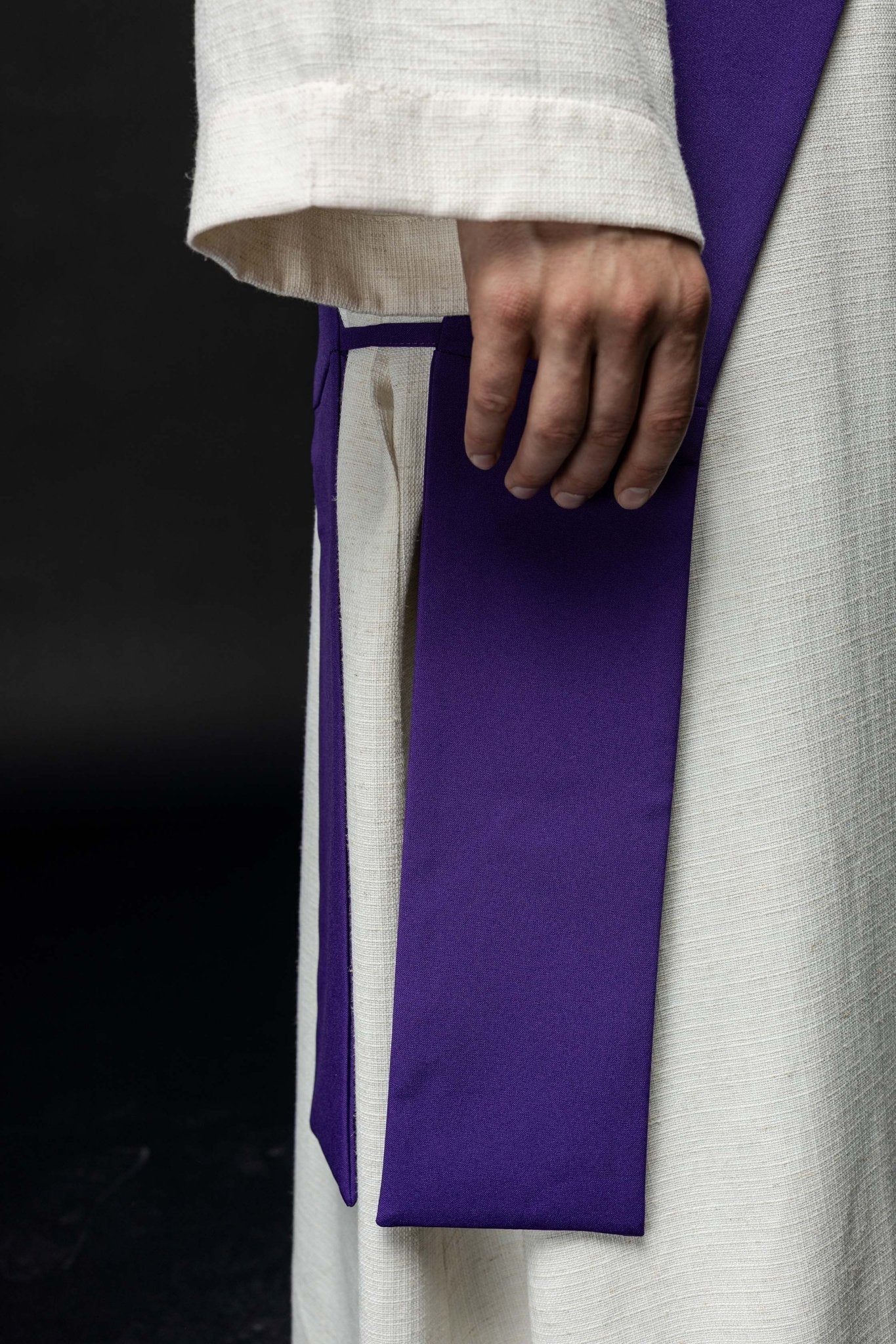 Purple Deacon stole with a Cross - Image 4