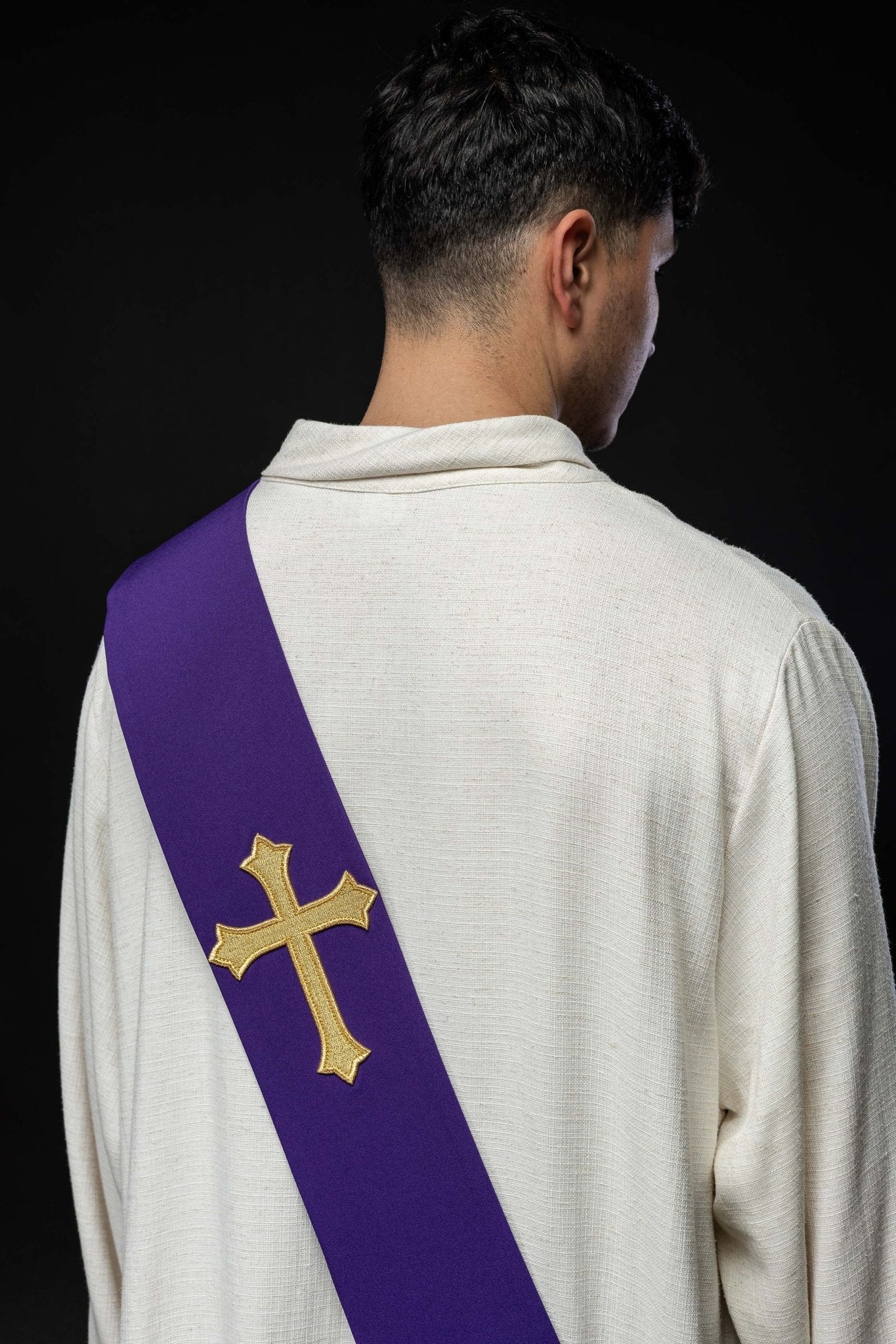 Purple Deacon stole with a Cross - Image 5